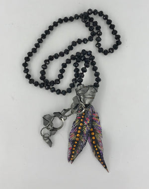 Leather Feather Necklace - "Wild Thing"
