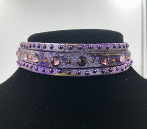 Big Stone Triple Treat Bracelet/Choker/Boot Cuff - "Amethyst Allure"